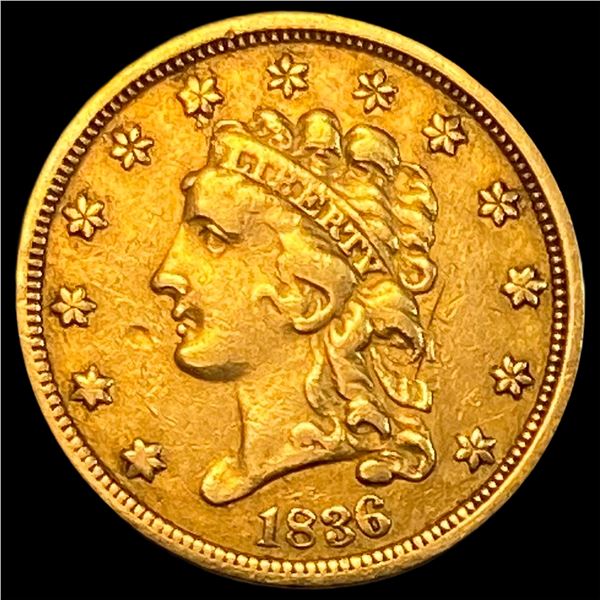 1836 Gold $2.50 Classic Head Quarter Eagle  NEARLY UNCIRCULATED