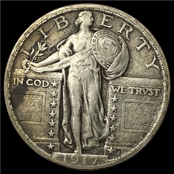 1917 Type 1 Standing Liberty Quarter NEARLY UNCIRCULATED