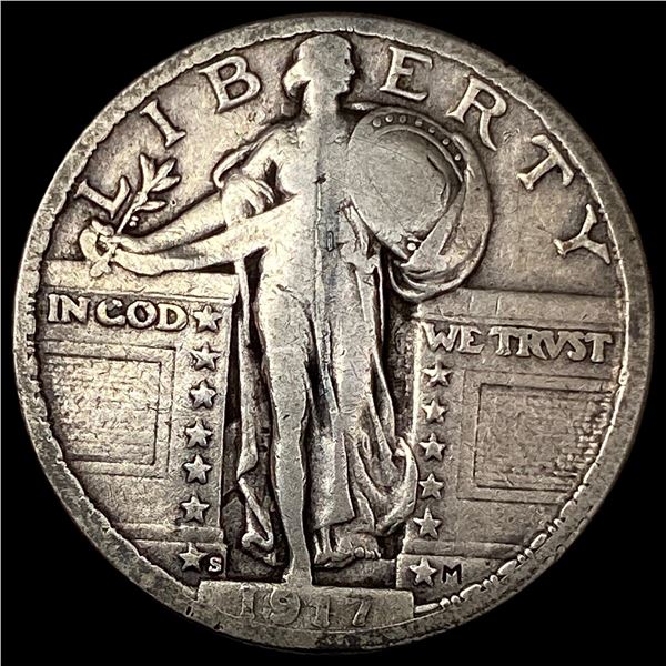 1917-S Silver Standing Liberty Quarter LIGHTLY CIRCULATED