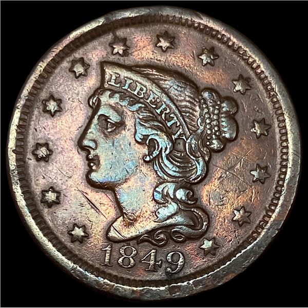 1849 Braided Hair Large Cent NEARLY UNCIRCULATED