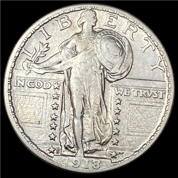 1918-S Silver Standing Liberty Quarter CLOSELY UNCIRCULATED