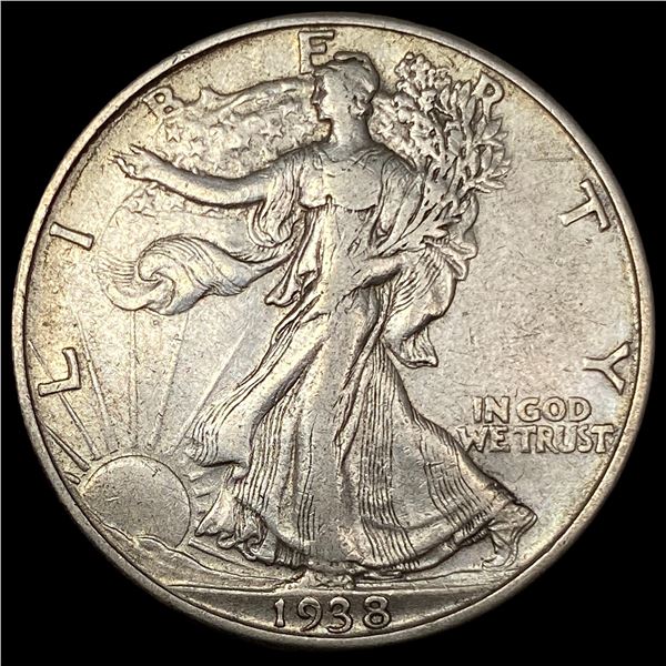 1938-D Silver Half Dollar Walking Liberty NEARLY UNCIRCULATED