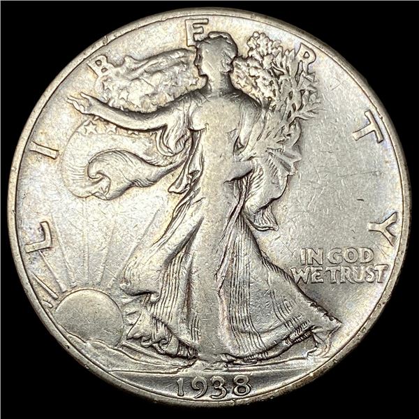 1938-D Silver Walking Liberty Half Dollar LIGHTLY CIRCULATED