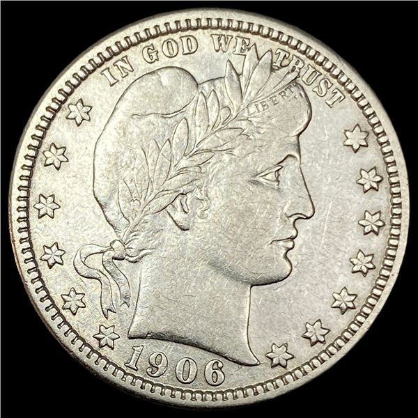 1906 Barber Silver Quarter NEARLY UNCIRCULATED