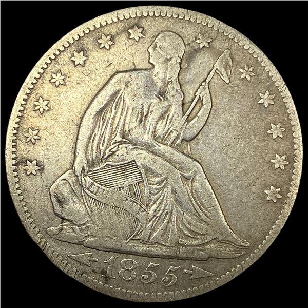 1855 Arrows Seated Liberty Half Dollar NICELY CIRCULATED