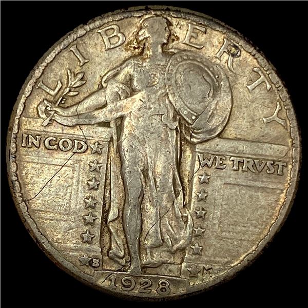 1928-S Silver Standing Liberty Quarter NEARLY UNCIRCULATED