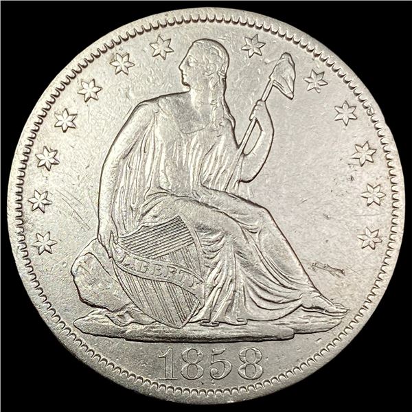 1858-O Silver Half Dollar NEARLY UNCIRCULATED