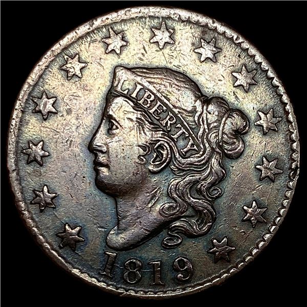 1819 Coronet Head Large Cent NEARLY UNCIRCULATED