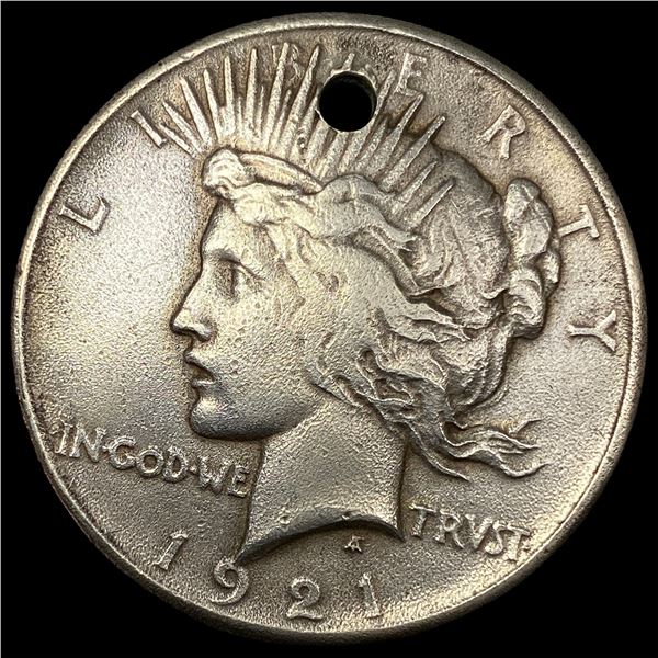 1921 Silver Peace Dollar (holed) HIGH GRADE