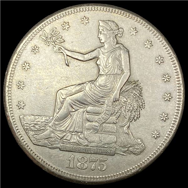 1875-S Silver Trade Dollar CLOSELY UNCIRCULATED