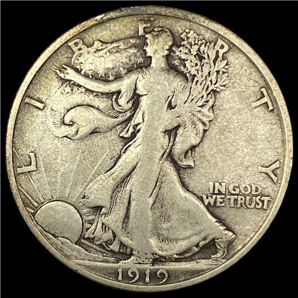 1919-D Silver Walking Liberty Half Dollar LIGHTLY CIRCULATED