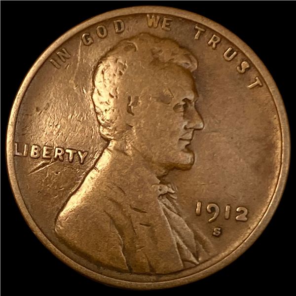 1912-S Lincoln Wheat Cent NICELY CIRCULATED