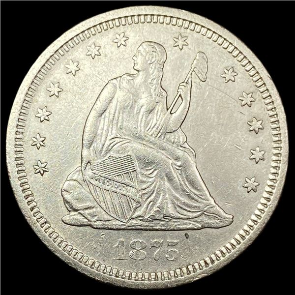 1875-S Silver Seated Liberty Quarter CLOSELY UNCIRCULATED