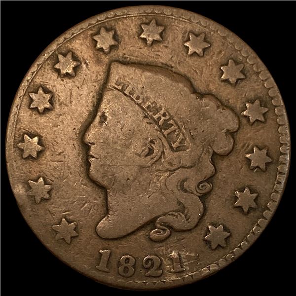 1821 Coronet Head Large Cent NICELY CIRCULATED