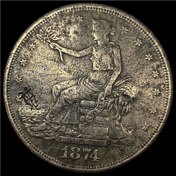 1874-S Silver Trade Dollar NICELY CIRCULATED
