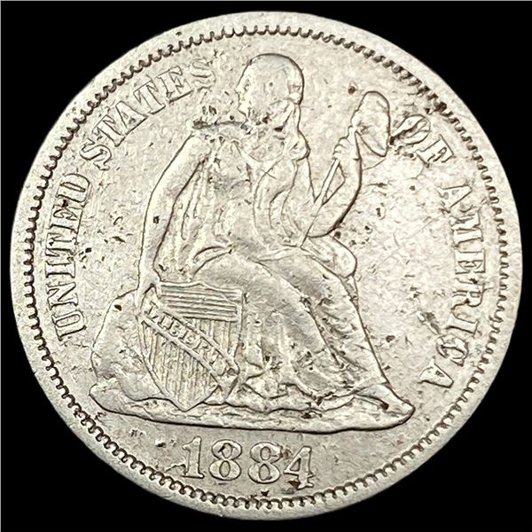 1884 Seated Liberty Dime NEARLY UNCIRCULATED