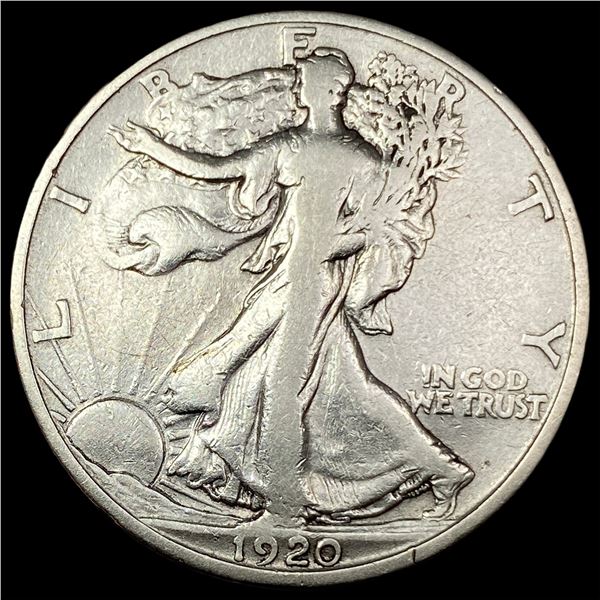 1920-S Silver Walking Liberty Half Dollar LIGHTLY CIRCULATED