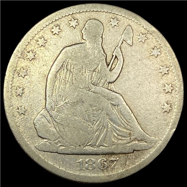 1867-S Silver Half Dollar NICELY CIRCULATED