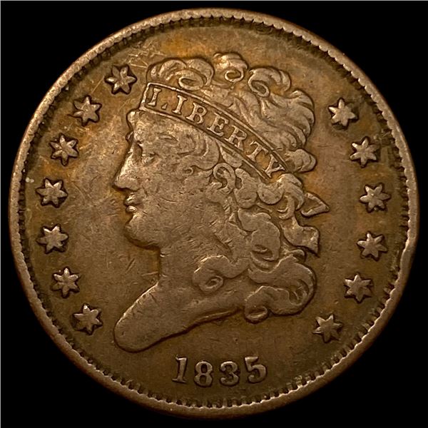 1835 Copper Half Cent LIGHTLY CIRCULATED