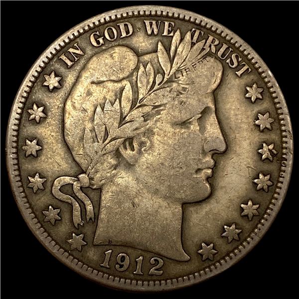 1912-D Silver Barber Half Dollar LIGHTLY CIRCULATED