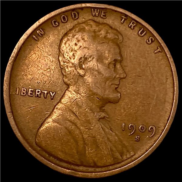 1909-S Lincoln Wheat Cent LIGHTLY CIRCULATED