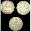 Image 2 : [3 Coins]1916-1922 Soviet Union Silver 10 Kopeks CLOSELY UNCIRCULATED
