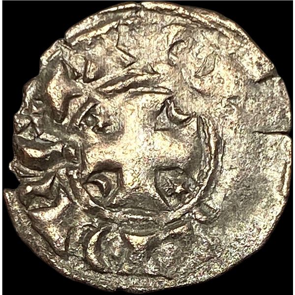 Portugal Crusades Dinis I Silver Dinero NEARLY UNCIRCULATED