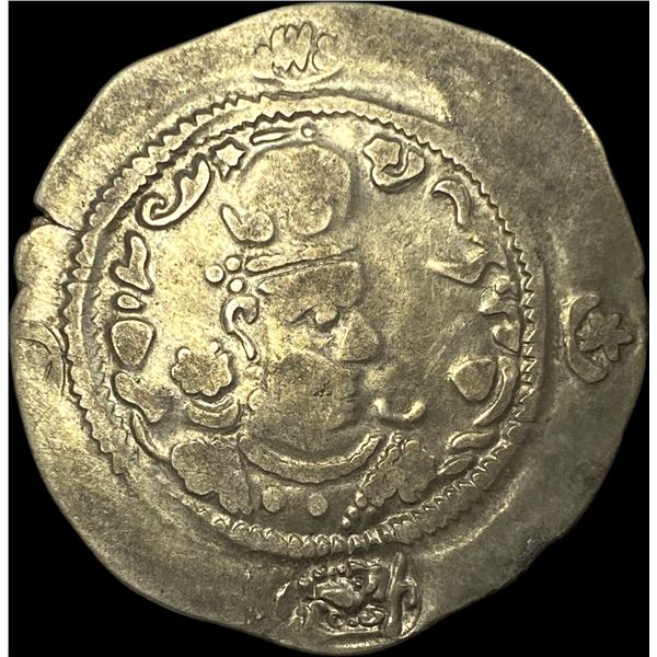 Turko-Hephthites Silver Drachm NEARLY UNCIRCULATED