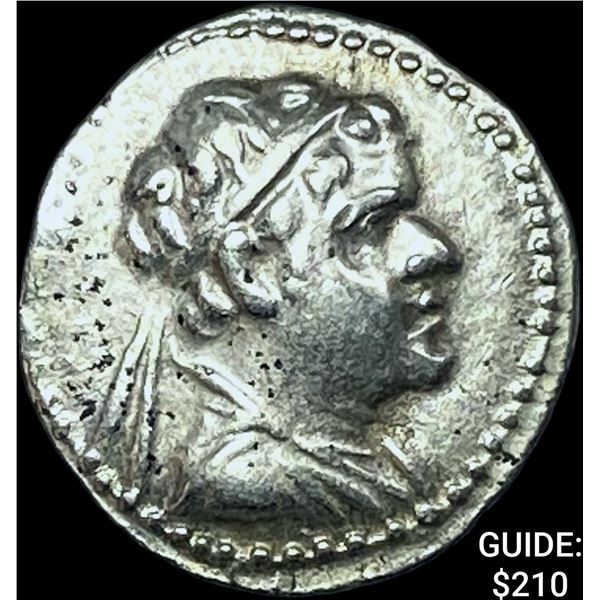 Bactria Eukratides I 170-145 BC Silver Obol CHOICE AU