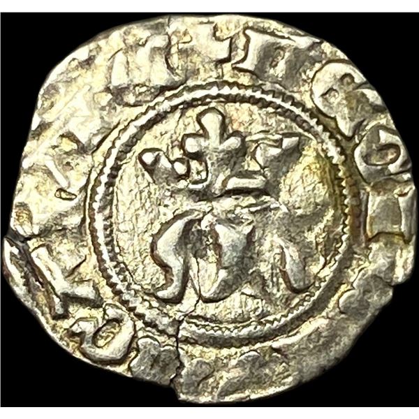 1382-1395 Hungary Mary Silver Denier CLOSELY UNCIRCULATED