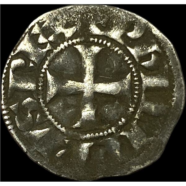 Frankish Greece 1297-1301 AD Silver Denier NEARLY UNCIRCULATED