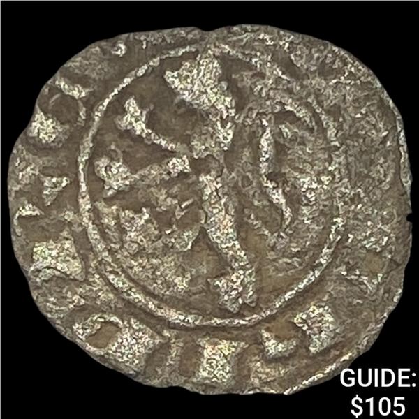 Crusader Cyprus Janus, 1398-1432 Silver Denier CLOSELY UNCIRCULATED