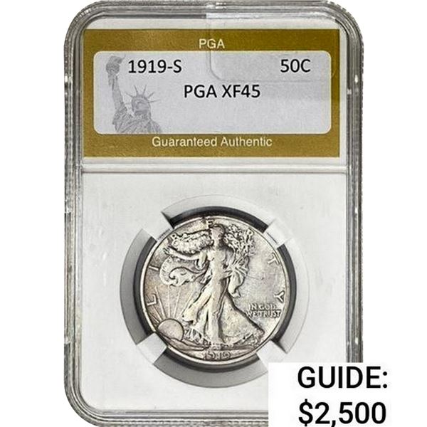 1919-S Walking Liberty Half Dollar PGA XF45