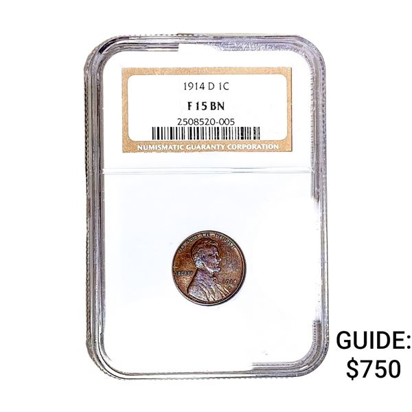 1914-D Wheat Cent NGC F15 BN