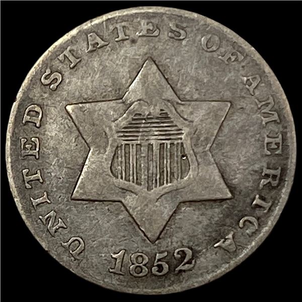 1852 Silver Three-Cent Piece NEARLY UNCIRCULATED