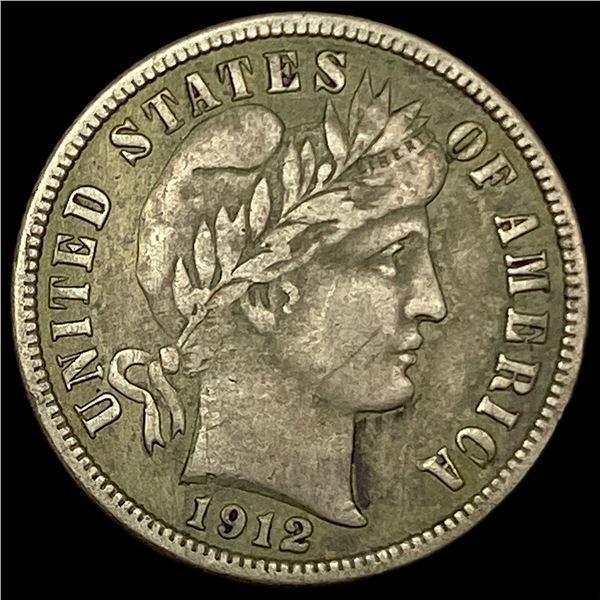 1912-S Silver Barber Dime NEARLY UNCIRCULATED