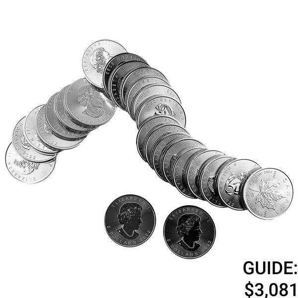 [25 Coins]2022 Canada 1oz SIlver $5 Roll