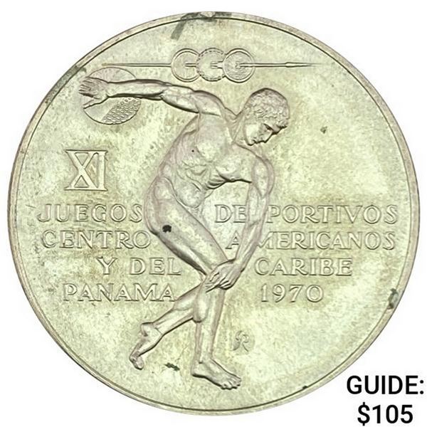 1970 Panama Silver 5 Balboas UNCIRCULATED