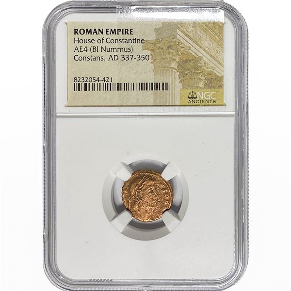 Roman Constans, AD 337-350 AE4 BI Nummus NGC