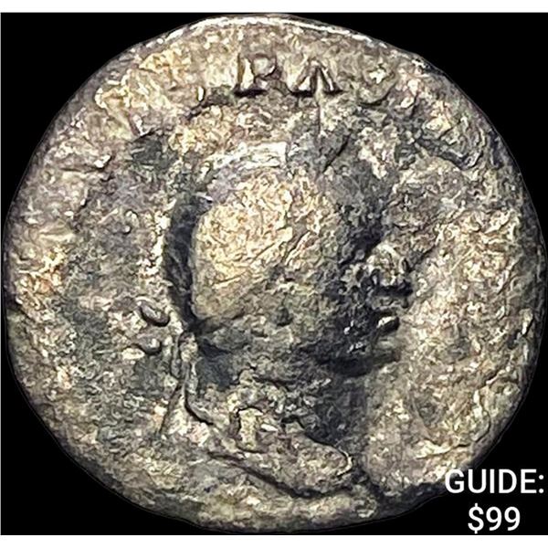 69-79 AD Roman Vespasian Silver Denarius NEARLY UNCIRCULATED