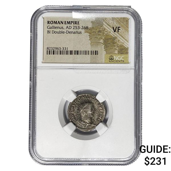 Roman Gallienus, AD 253-268 BI Dbl-Denarius NGC