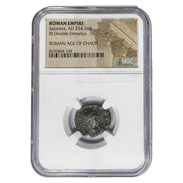 Roman Salonina, AD 254-268 BI Dbl-Denarius NGC