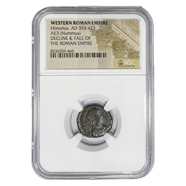 West Roman Honorius, AD 393-423 AE3 Nummus NGC