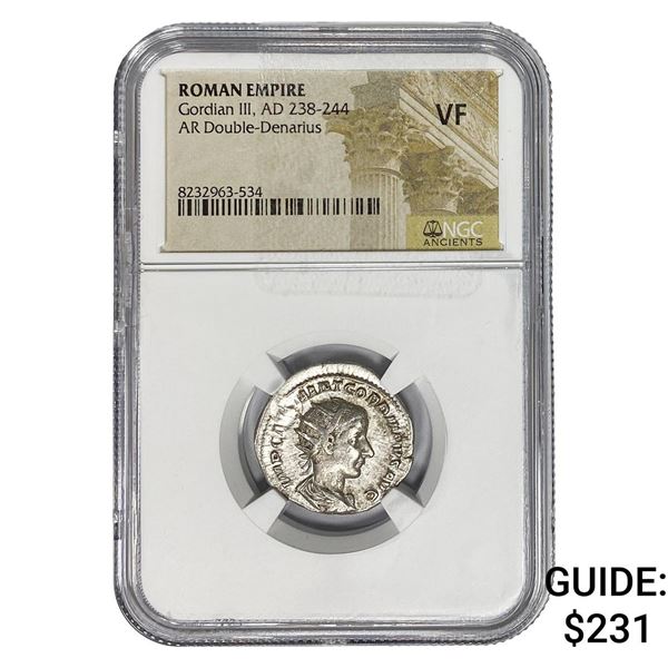 Roman Gordian III, AD 238-244 Silver Dbl-Denarius NGC