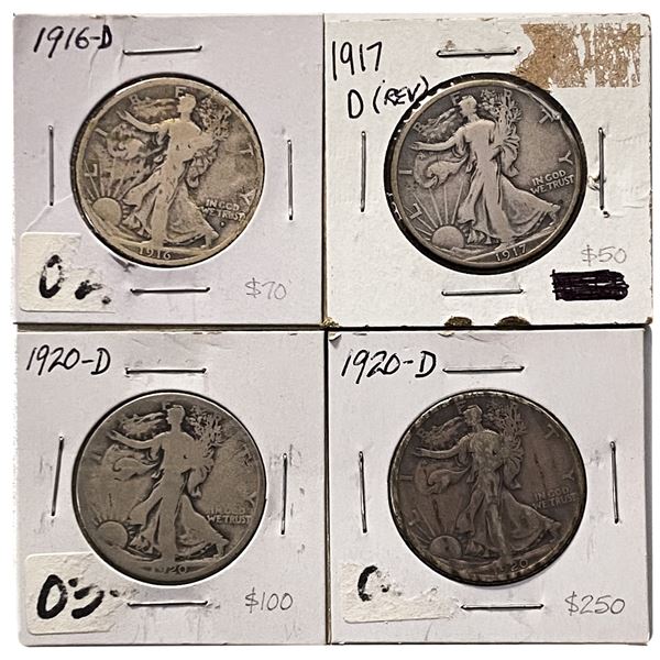 [4] Silver Walking Liberty 50C Lot