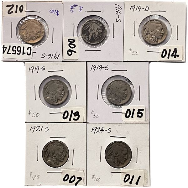 [7] Buffalo Nickel Lot