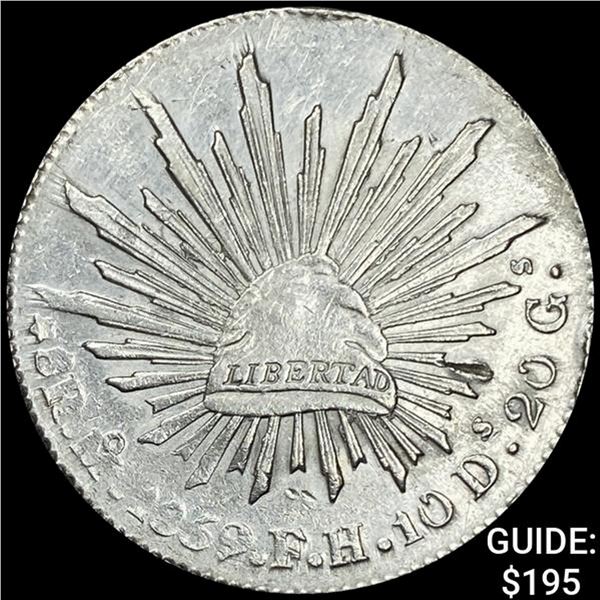 1859Mo FH Mexico Silver 8 Reales CHOICE AU