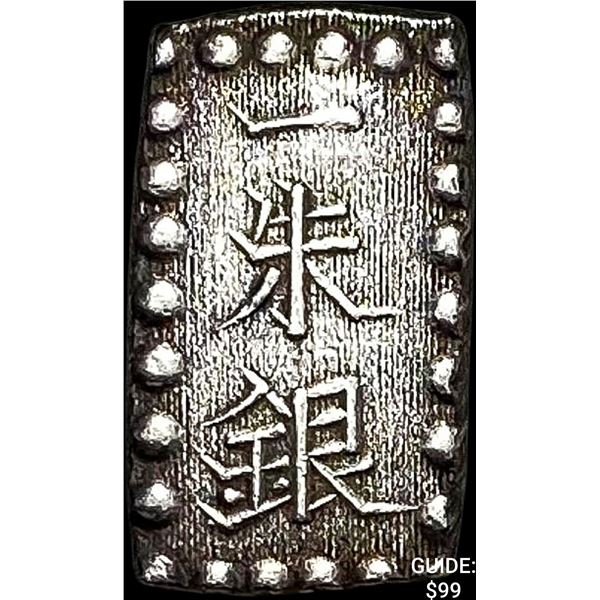 1853-1865 Japan Silver Shu CLOSELY UNCIRCULATED