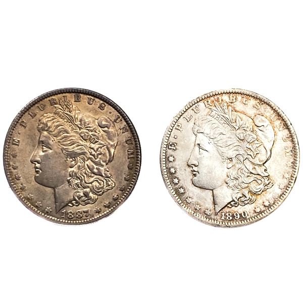 [2] 1887-1890-O Silver Morgan Dollars