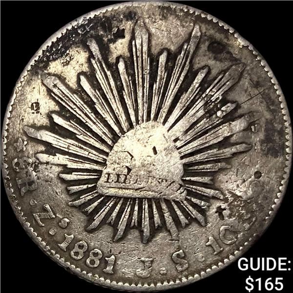 1881Zs JS Mexico Silver 8 Reales NEARLY UNCIRCULATED